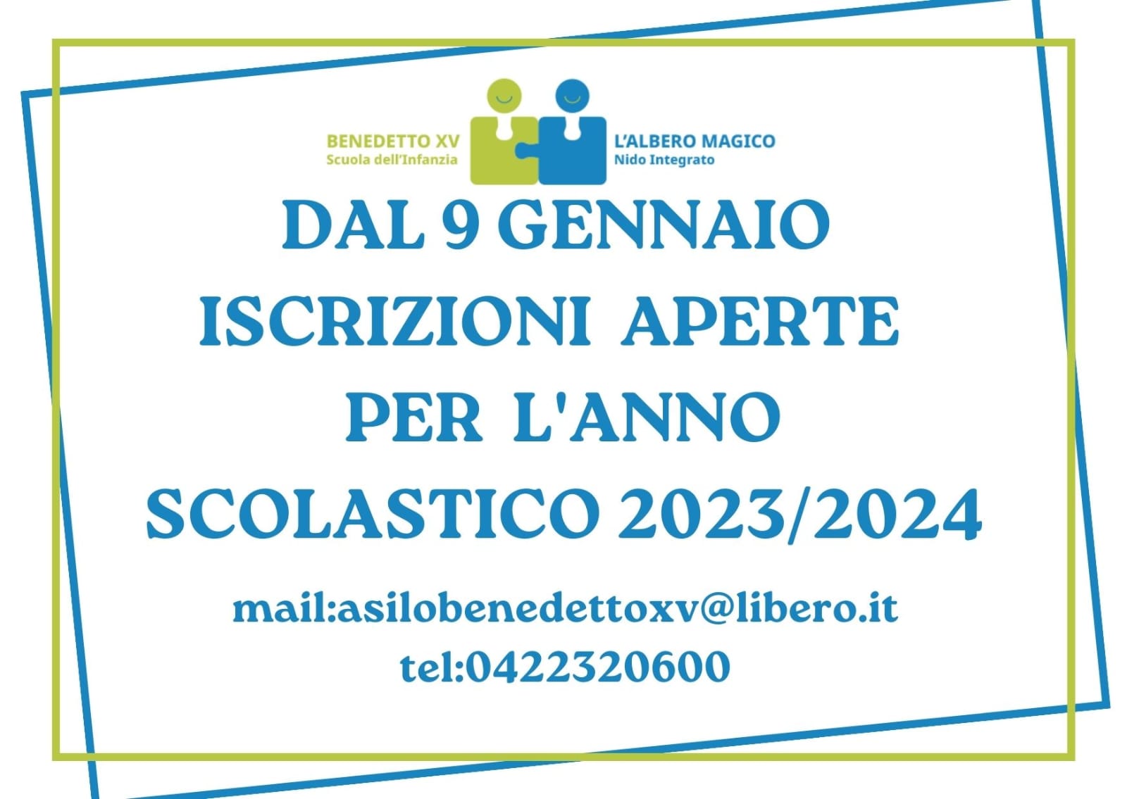 Dal 09 GEN 2023 Iscrizioni Aperte Per L'anno Scolastico 2023-2024 ...